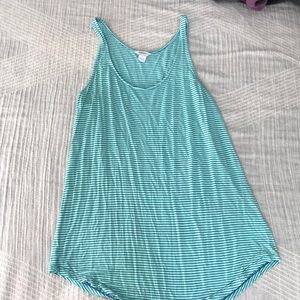 Turquoise striped tank top